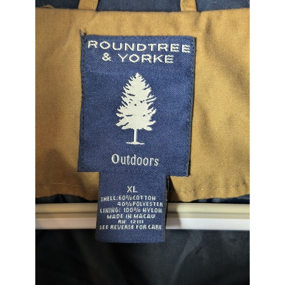 Roundtree & Yorke Outdoors Men's Beige Safari Coat Button Zip Jacket X-Large - Picture 2 of 15